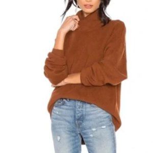 FREE PEOPLE softly structured chunky knit oversized turtleneck sweater